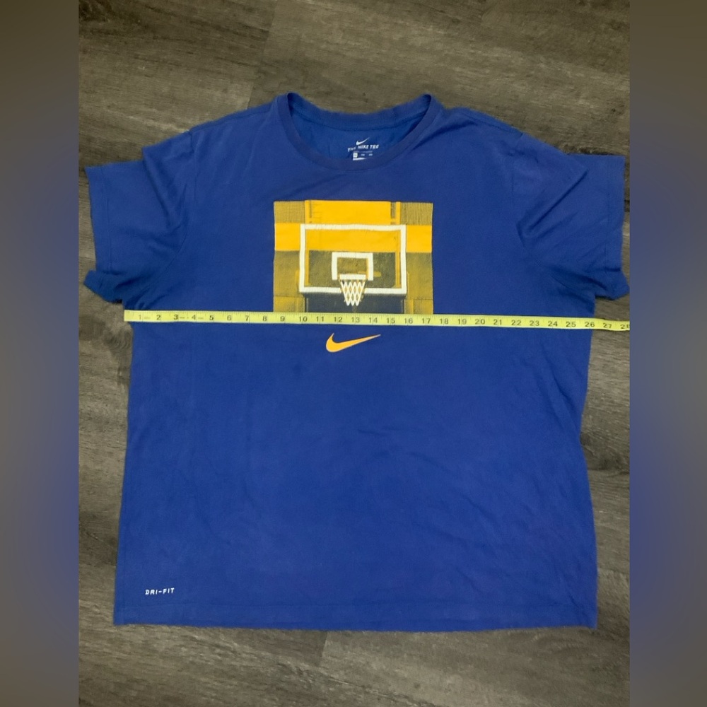 Nike Dri Fit T Shirt Mens 2XL Blue Basketball Backboard Logo Short Sleeve Hoops - Picture 2 of 8